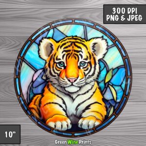 Stained Glass Tiger Cub Sublimation Print designs