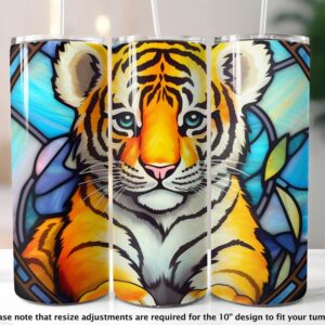 stained glass tiger cub sublimation print design