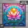 Stained Glass Lotus Sublimation Print Design