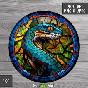 stained glass snake sublimation print design