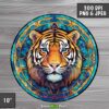 stained glass tiger sublimation print design