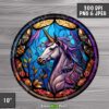 stained glass unicorn sublimation print design