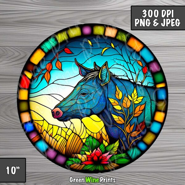 stained glass warthog sublimation print design